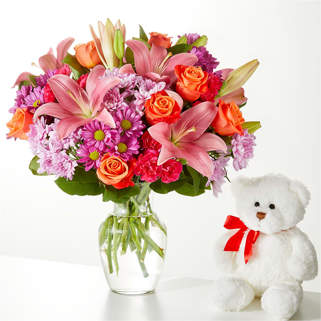 One and Only Bouquet and Bear Bundle – Delhi Flowers, Delhi ON