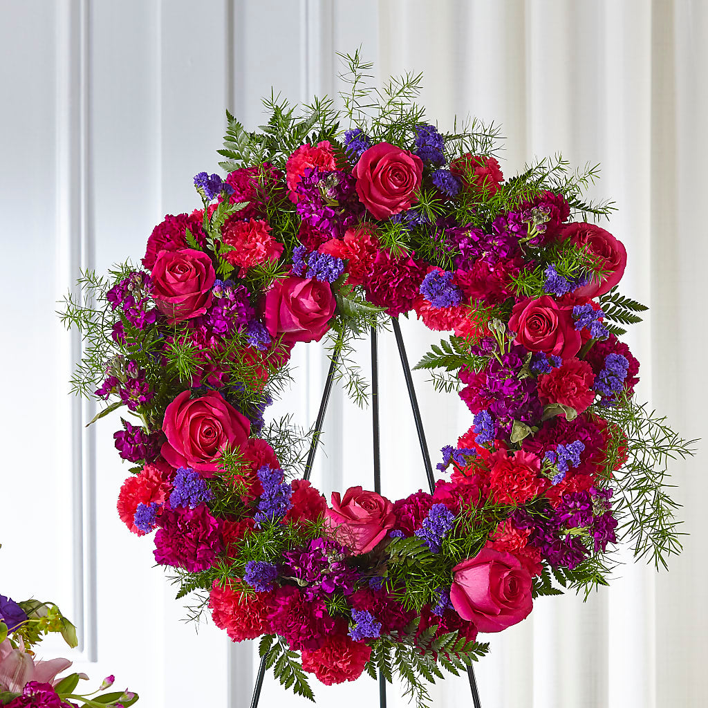 Calming Colors Wreath – Delhi Flowers, Delhi ON