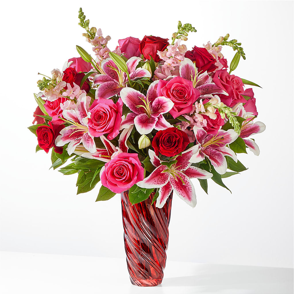 Always You Bouquet with Luxe Swirl Vase – Delhi Flowers, Delhi ON