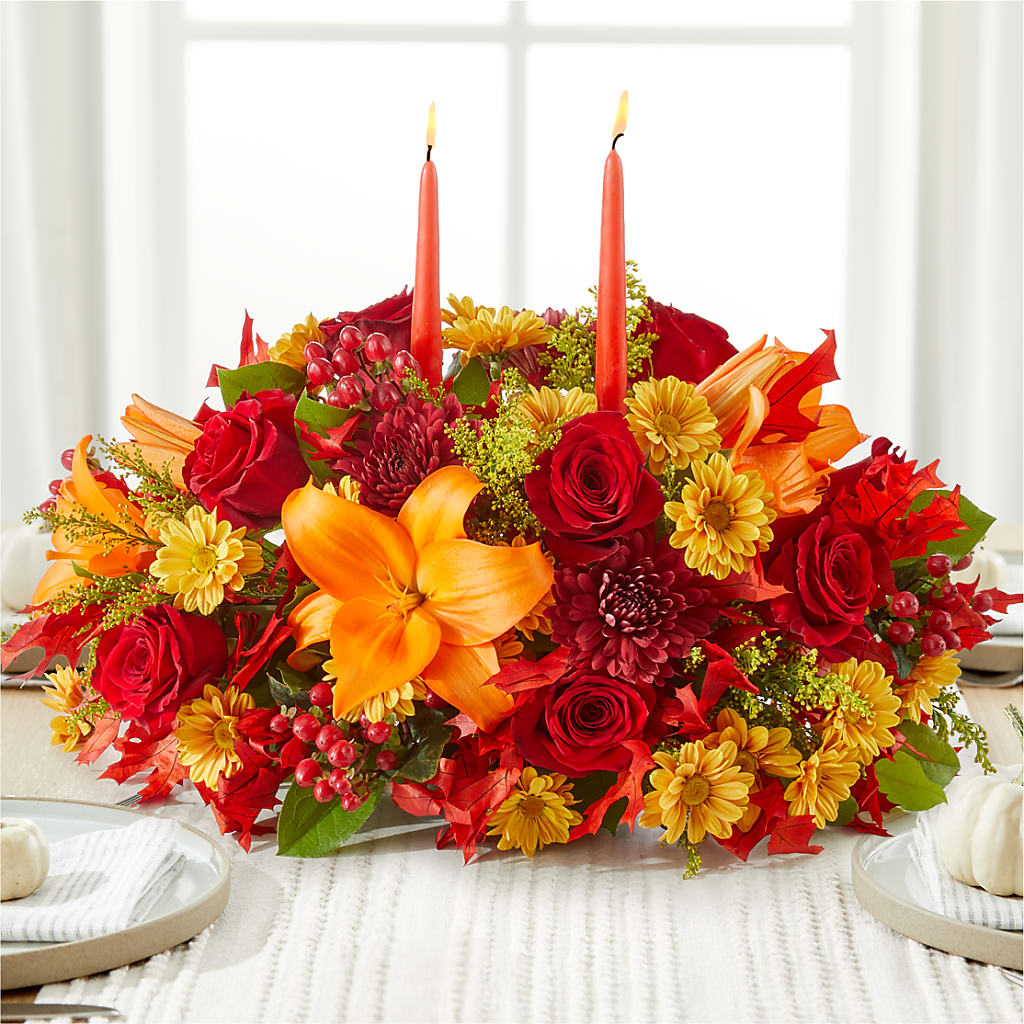 Autumn's Embrace Centerpiece – Delhi Flowers, Delhi ON