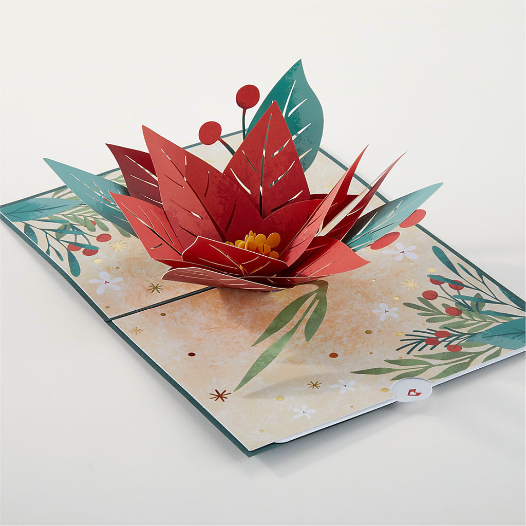 Happiest Holidays Poinsettia and Lovepop Card –  Delhi Flowers, Delhi ON