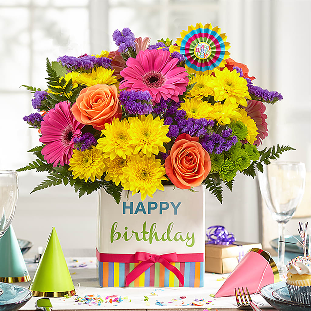 Birthday Brights Bouquet –  Delhi Flowers, Delhi ON