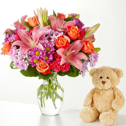 One and Only Bouquet and Bear Bundle –  Delhi Flowers, Delhi ON