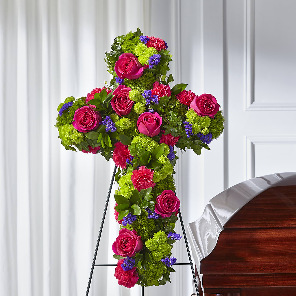 Tribute Rose Floral Cross –  Delhi Flowers, Delhi ON
