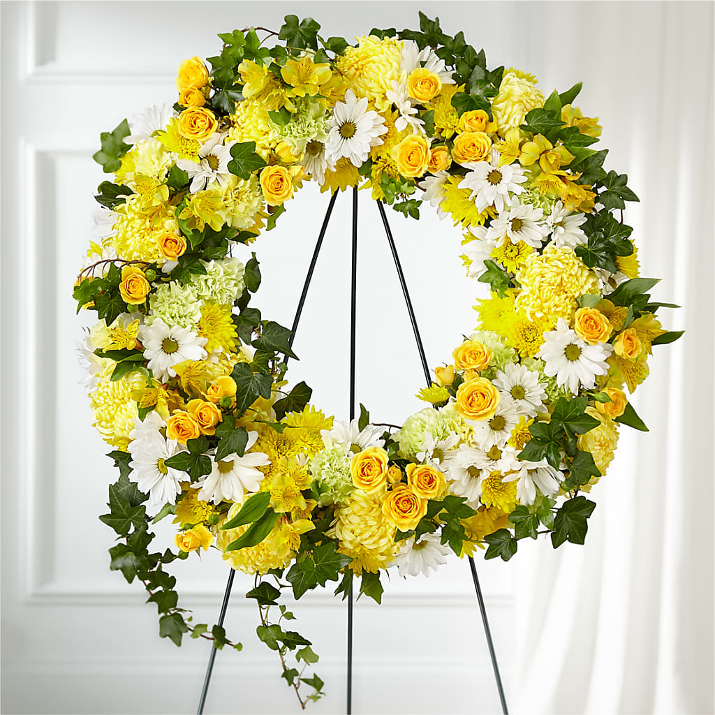 Golden Remembrance Wreath –  Delhi Flowers, Delhi ON
