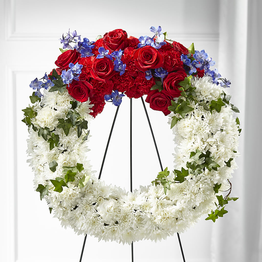 Patriotic Passion Wreath –  Delhi Flowers, Delhi ON