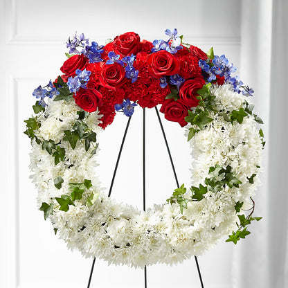 Patriotic Passion Wreath –  Delhi Flowers, Delhi ON