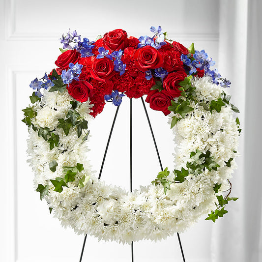 Patriotic Passion Wreath –  Delhi Flowers, Delhi ON