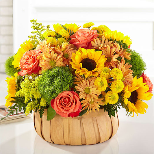 Harvest Sunflower Basket –  Delhi Flowers, Delhi ON