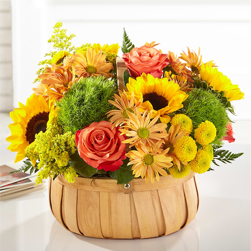 Harvest Sunflower Basket –  Delhi Flowers, Delhi ON