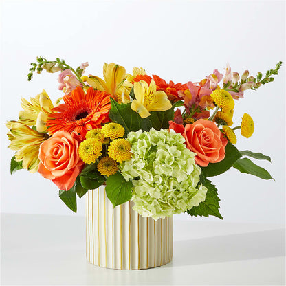 Autumn Sunshine Bouquet with Ivory Vase –  Delhi Flowers, Delhi ON