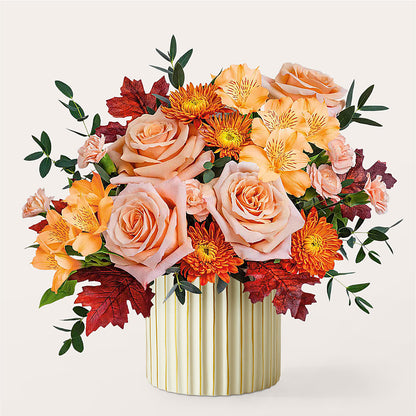 Spiced Latte Bouquet with Ivory Vase –  Delhi Flowers, Delhi ON
