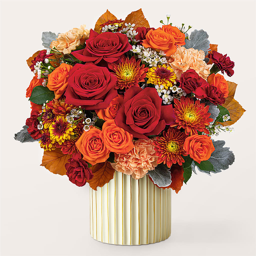 Merlot Bouquet with Ivory Vase –  Delhi Flowers, Delhi ON
