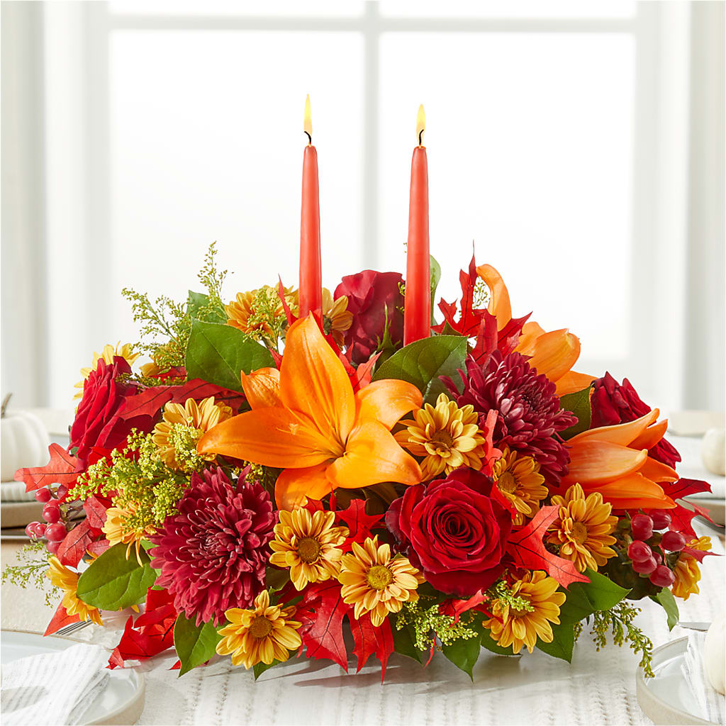 Autumn's Embrace Centerpiece –  Delhi Flowers, Delhi ON