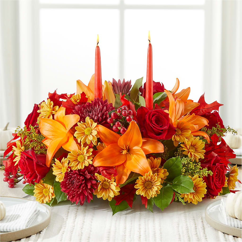 Autumn's Embrace Centerpiece –  Delhi Flowers, Delhi ON