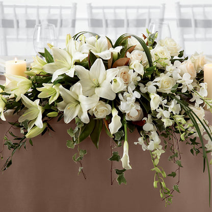 White Linen Arrangement –  Delhi Flowers, Delhi ON